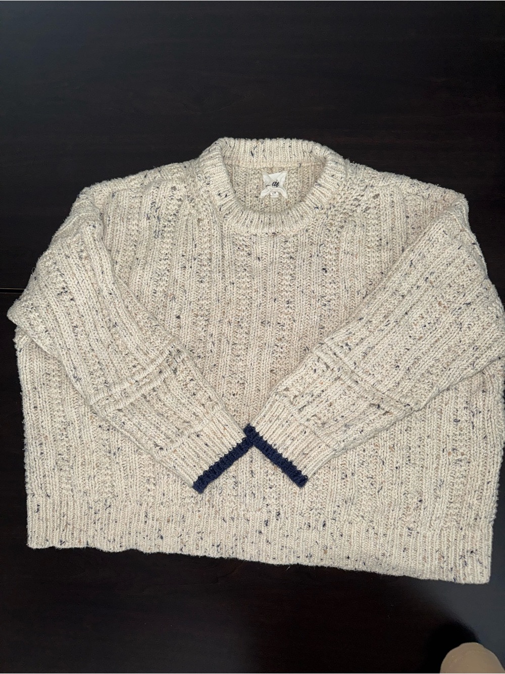 Aerie Speckled Cable Knit Crewneck Sweater